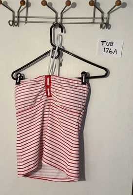 Sperry Top-Sider 女式红色和白色三明治泳衣上衣垫 Lg 码 — 第 1/4 张图片