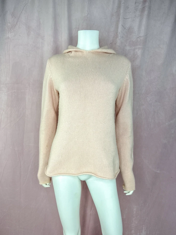 Sudadera con capucha de cachemir rosa claro Eileen Fisher para mujer manga larga suéter pequeño Foto 1 de 4