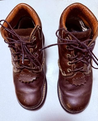 Botas de trabajo Ariat Canyon con cordones al tobillo para mujer talla 7B cuero marrón sendero de senderismo Foto 1 de 4