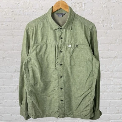 Camisa de Botones Outdoor Research Manga Larga Verde Ventilada Senderismo Talla Grande para Hombres  Foto 1 de 4