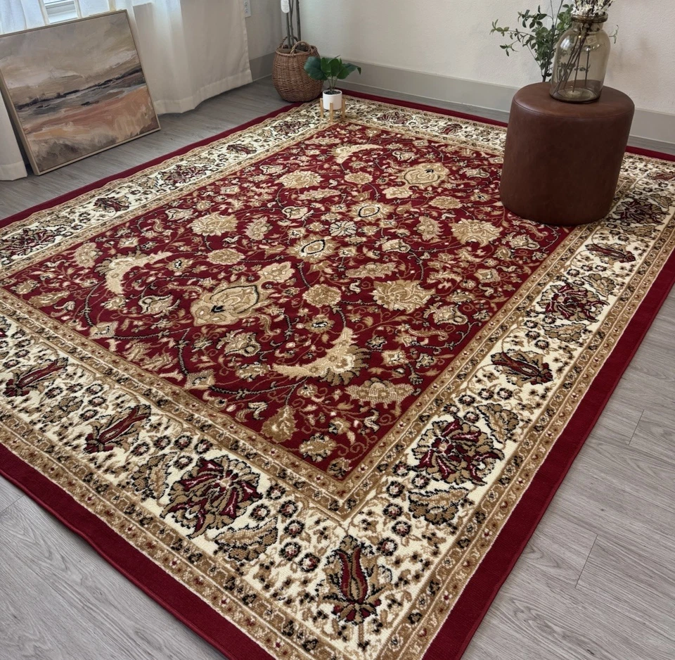 Traditional Oriental 5x7 Area Rug Area Rugs  Carpet Living Room Red - Image 1 of 4