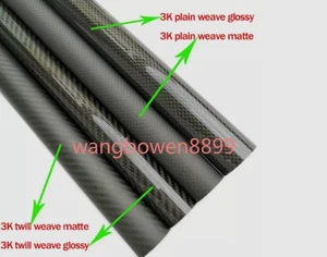 Tubo de fibra de carbono liso/tejido sarga 1 pieza 27 mm (OD) X25 (ID) X 1000 mm longitud x T 1 mm - Imagen 1 de 1
