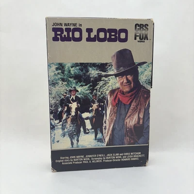 Rio Lobo (1970) (VHS, 1983) CBS/FOX Video, RARE Slide Drawer Box, John Wayne - Image 1 of 4