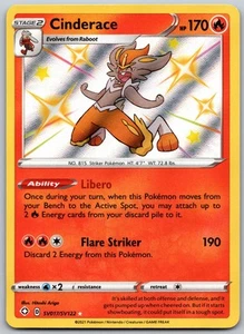 Cinderace SV017/SV122 Shiny Holo Rare Shining Fates Pokemon Card - NM - Picture 1 of 2
