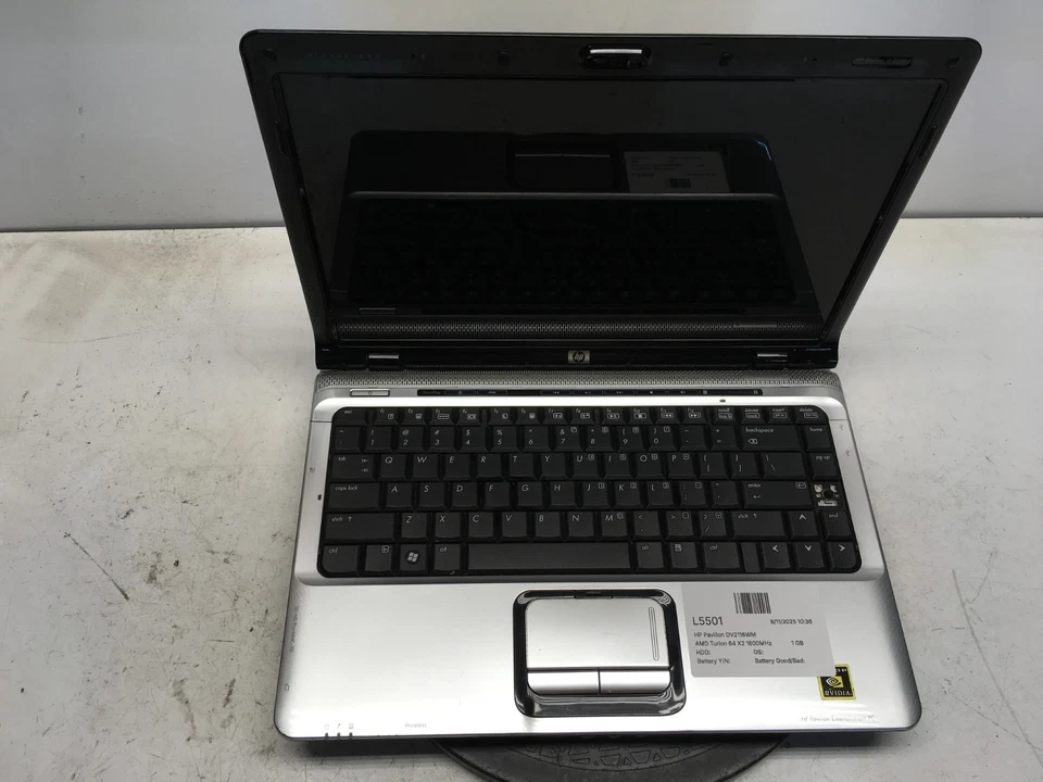 HP Pavilion DV2116WM AMD Turion 64 X2 1600MHz 1 GB SEM HDD - Imagem 1 de 4