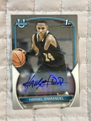 Hansel Enmanuel 2023 Bowman Chrome University Autograph #52 Bowman 1st Card Auto - Image 1 of 2