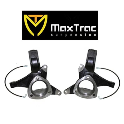 MaxTrac 4.5" Front Lift Spindles w/ Brake Lines 07-16 Silverado 1500 2wd - Cast - Imagem 1 de 3