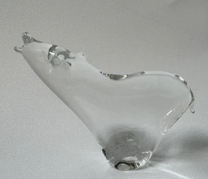 Signed Crystal Polar Bear Figurine 5”x3.75”x1.5” TC - Picture 1 of 9