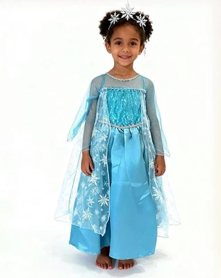 Vestito Costume Carnevale Elsa Vestito Bambina Principessa tg 120 (4-5Anni) - Immagine 1 di 3