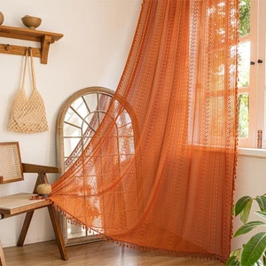Burnt Orange Boho Curtains 84 inches Long for Bedroom Living Room, Terracotta... - Foto 1 di 9