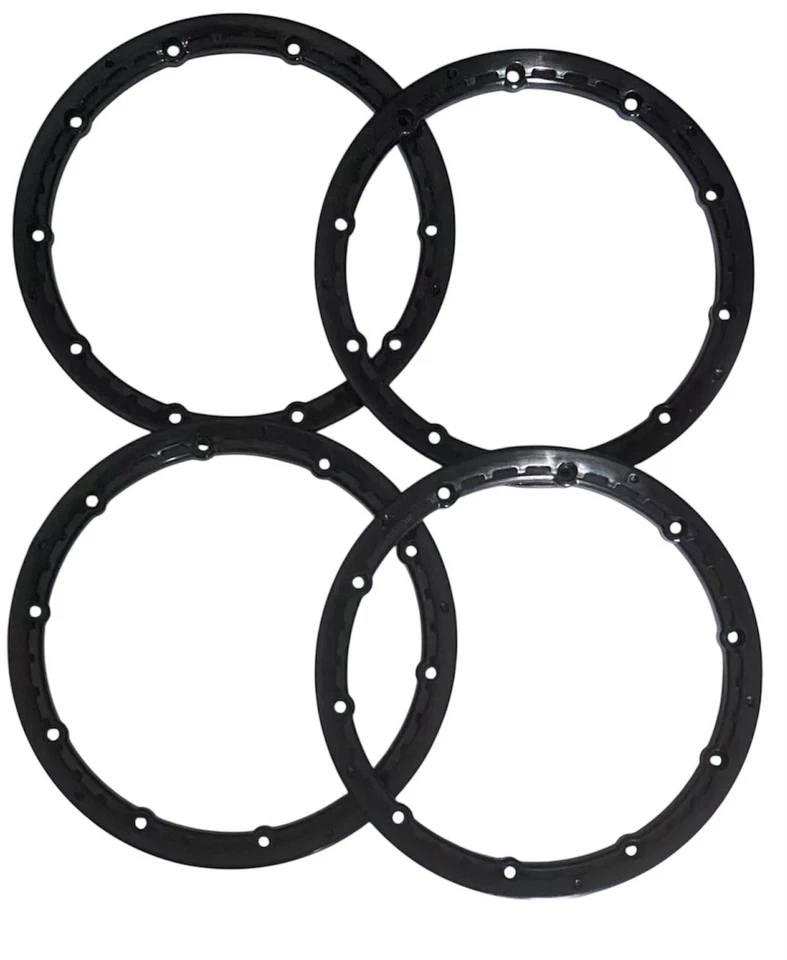 KM 4 Stk. Felgenringe / Beadlock außen schwarz HPI Baja, Losi 5ive-T u.a. NEU - Bild 1 von 1