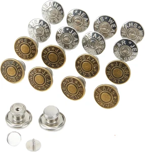 16 piezas de repuesto de botones para jeans, no se necesitan herramientas/costuras. Instalar por prensado manual - Imagen 1 de 12