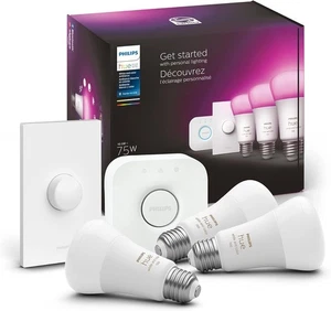 Philips Hue White And Color Ambiance 5 Piece Smart Bulb Kit With Bridge - Picture 1 of 12