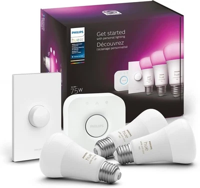 Philips Hue White And Color Ambiance 5 Piece Smart Bulb Kit With Bridge - Image 1 of 4