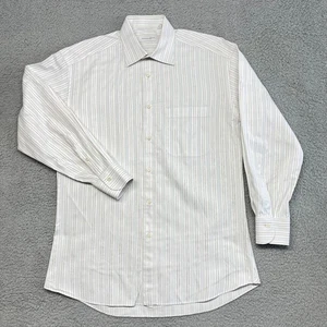 Ermenegildo Zegna Dress Shirt Men 41 16 100% Cotton Striped Pocket Made in Italy - Picture 1 of 18
