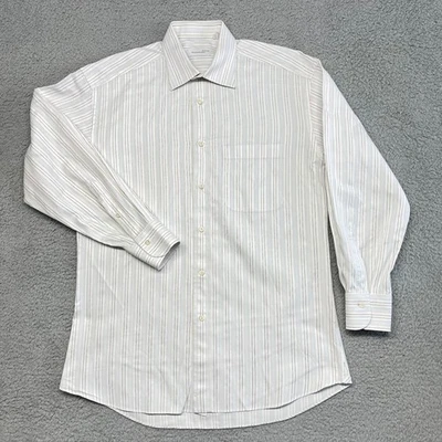 Camisa de Vestir Ermenegildo Zegna Hombres 41 16 100% Algodón Rayas Bolsillo Hecha en Italia Foto 1 de 4