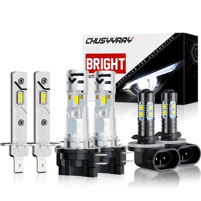 FIT Kia Rondo 2007-2012 LED Headlight Hi/Lo+Fog Light Bulbs 3Pair H1+H11B+881 — 第 1/4 张图片