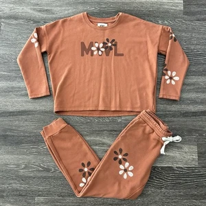 Madewell MWL Warm Umber Floral Easygoing Sweatsuit S Jogginghose Sweatshirt Set - Bild 1 von 13