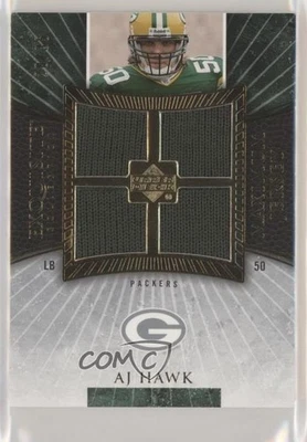2006 Exquisite Collection Maximum Jersey Gold 28/35 AJ Hawk Rookie Quad Relic RC - Image 1 of 3