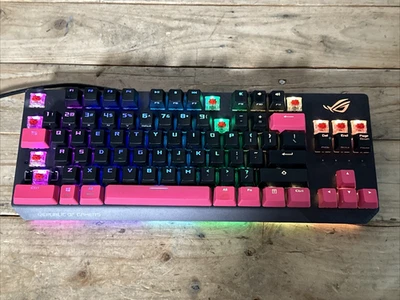 Asus ROG Strix Scope TKL Electro Punk Mechanical Gaming Keyboard *MISSING CAPS* - Image 1 of 4