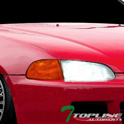 Topline For 1992-1995 Honda Civic 2 Door Amber Turn Signal Parking Corner Lights - Image 1 of 2