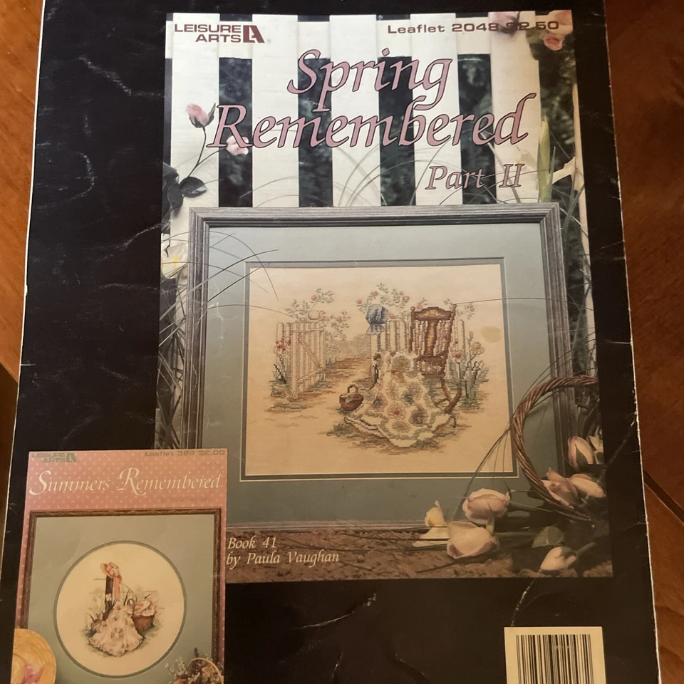 Leisure Arts SPRING REMEMBERED PART I Cross Stitch Leaflet Paula Vaughan quilt - Image 1 of 3
