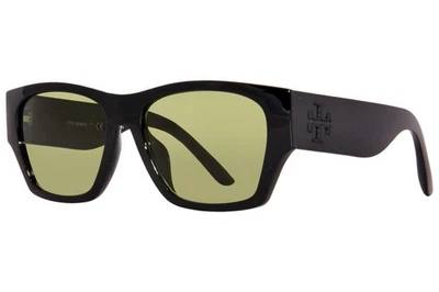 Tory Burch TY9068U 18734E Sunglasses Women's Shiny Black/Green Solid Lenses 54mm - Image 1 of 4