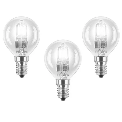 3-Pack of Philips 18W = 23W Halogen Clear G45 Round SES E14 Dimmable 2700K - Image 1 of 4