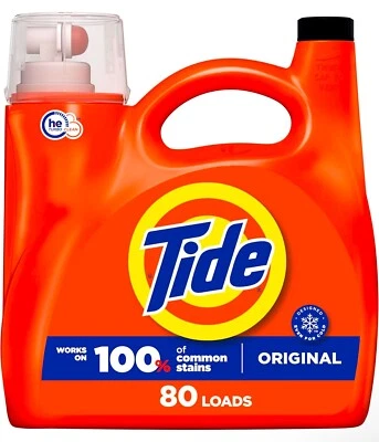 潮汐液体洗衣洗涤剂,原装,100 个负载,132 液量盎司,HE 兼容 FS — 第 1/4 张图片