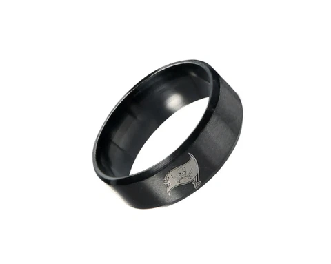 Tampa Bay Buccaneers Black Stainless Steel Engraved Ring Sizes 8 9 10 11 12 13 Cover
