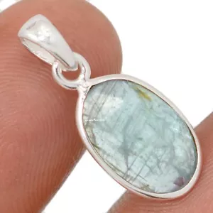 Ciondolo in argento sterling 925 cianite acqua naturale gioiello CP68792 - Foto 1 di 1