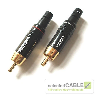 HICON HI-CM06 Cinch Stecker weiß + rot 2er Set by SOMMER CABLE | UVP 7,00 Stück