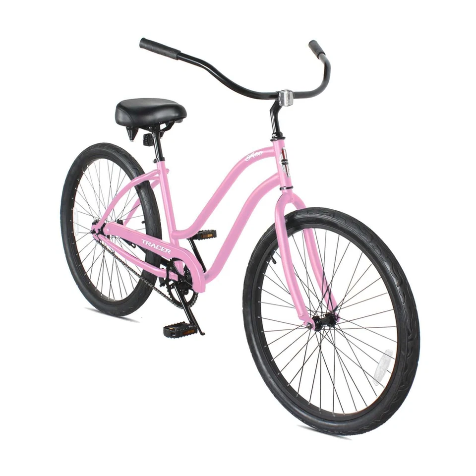 Bicicleta Tracer 26" Beach Cruiser para mujer cuadro retro de una sola velocidad freno de montaña Foto 1 de 1