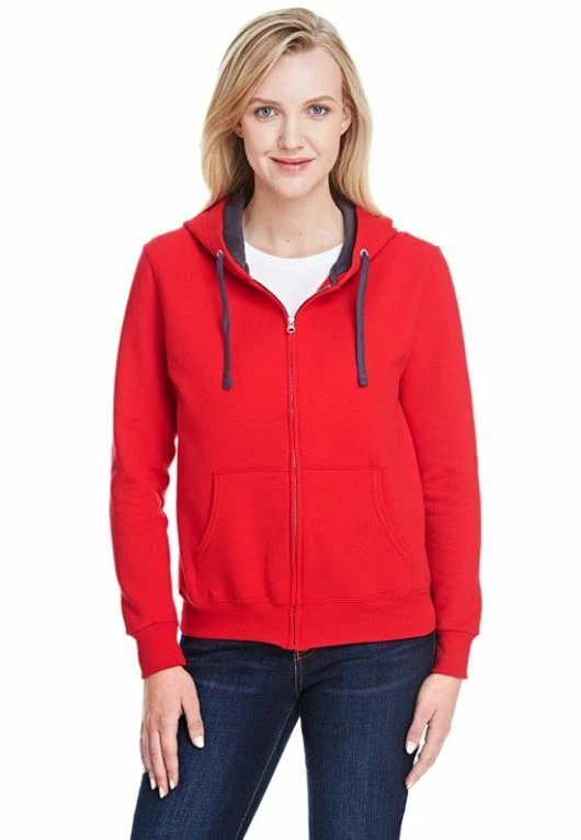 Женская толстовка с капюшоном на молнии Fruit of the Loom Sofspun Цвет красный Размер S - Изображение 1 из 3