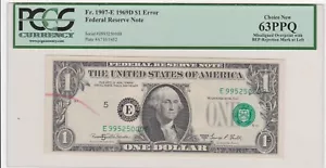1969 D $1 MAJOR MISALIGNED OVERPRINT WITH BEP MARK SUPER RARE PCGS63 - Picture 1 of 2