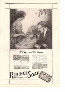 1920 un re e la sua corte sapone resina famiglia bambino ARTE PUBBLICITÀ VINTAGE - Foto 1 di 1