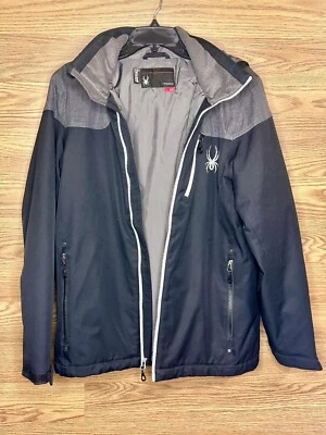 SPYDER Thinsulate Full Zip Black/White w/ Hood Lightweight Jacket US S - Image 1 of 4