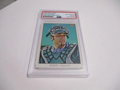 Tarjeta Topps 206 2009 autografiada por Kurt Suzuki Athletics MLB #86 PSA losa Foto 1 de 4