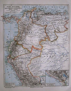 1897.Orig. Xylo-Geographic_PERU-KOLUMBIEN-ECUADOR-VENEZ. - Bild 1 von 1