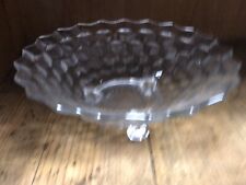 Fostoria American Glass 3 Toed Serving Bowl Round 10”x 4”