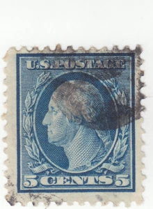 Scott# 504 - 5c Blue - Washington - Used - Picture 1 of 2