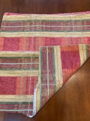 Funda de almohada decorativa ladrillo rojo verde oro tejido a cuadros 17x17 borde cuchillo Foto 1 de 4