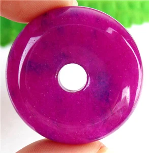 35x8mm Rose Malay Jade Donuts Donuts Pendant Bead HL80481 - Picture 1 of 1