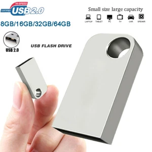 USB Flash Drive 2.0 64GB 32GB 16GB 8GB USB Stick Super Mini Metal Thumb Pendrive - Picture 1 of 14