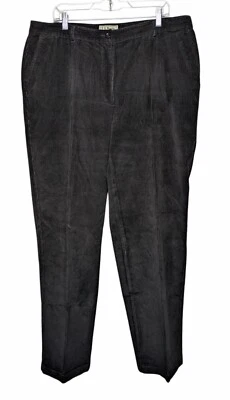 LL Bean Corduroy Pants 18 TALL 18T Black Straight Fit - Image 1 of 4