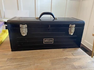 Vintage 22” Remline Tool Box Chest Black With Removable Tray NICE FREE SHIPPING - Picture 1 of 11