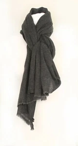 KASCHMIR anthrazitgrau SCHAL Tuch Halstuch Handarbeit Natur Kaschmir kostenloser Versand UK - Bild 1 von 4