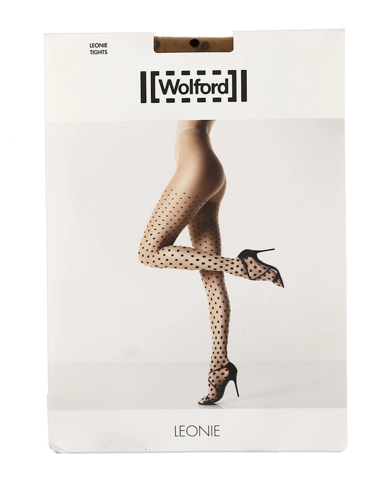 Wolford Leonie Women's Polka Dot Tights in Sahara/Black L139120 Size XS - Image 1 of 1