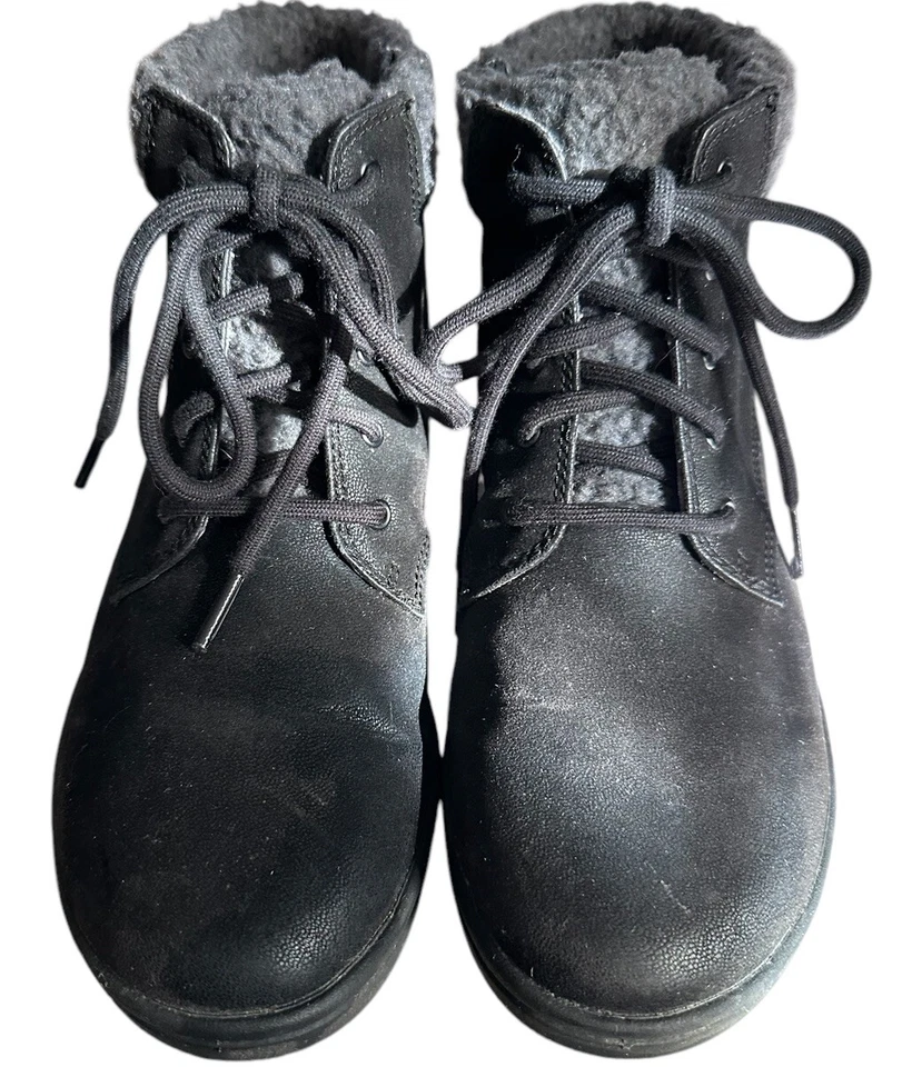 Clarks Cloudsteppers Negro Gamuza Cuero Cremallera Lateral Cordones Botines Mujer 8.5 Foto 1 de 4