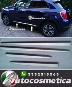 Modanature 4 Cornici Profili porte acciaio satinato per FIAT 500X 2014-2024 - Imagen 1 de 2
